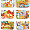 Wooden Jigsaw Puzzle Set for Kids - 60 Pieces of Cartoon Vehicles & Animals