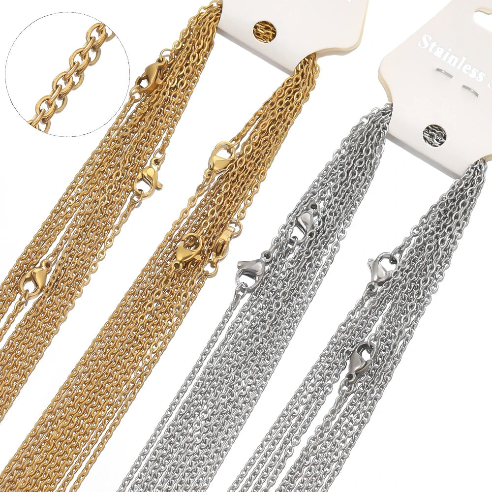 Stainless Steel Cuban Link Chain Necklace - 50cm