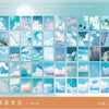 A collection of 50 aesthetic landscape stickers featuring clouds, skies, and nature scenes for scrapbooking.