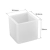White geometric resin casting mold with dimensions 30.6mm by 30.6mm and 28mm tall