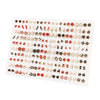 Assorted acrylic stud earrings set featuring hearts, stars, and moons in various colors and finishes