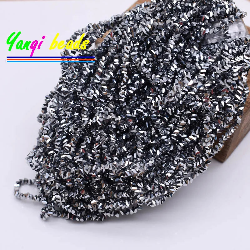 2mm Triangle Crystal Glass Beads for Jewelry Making (Approx. 130 Pieces)
