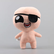 A light pink plush toy resembling a face with black sunglasses and a wide, smiling mouth.