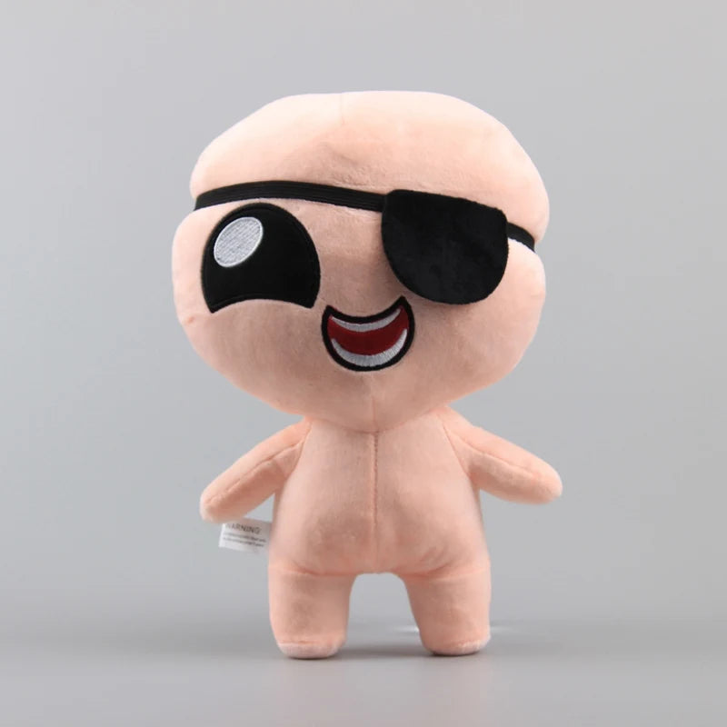 A light pink plush toy resembling a face with black sunglasses and a wide, smiling mouth.