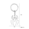 Silver spider hollow pendant animal keychain charm with a circular loop and a 3cm length.