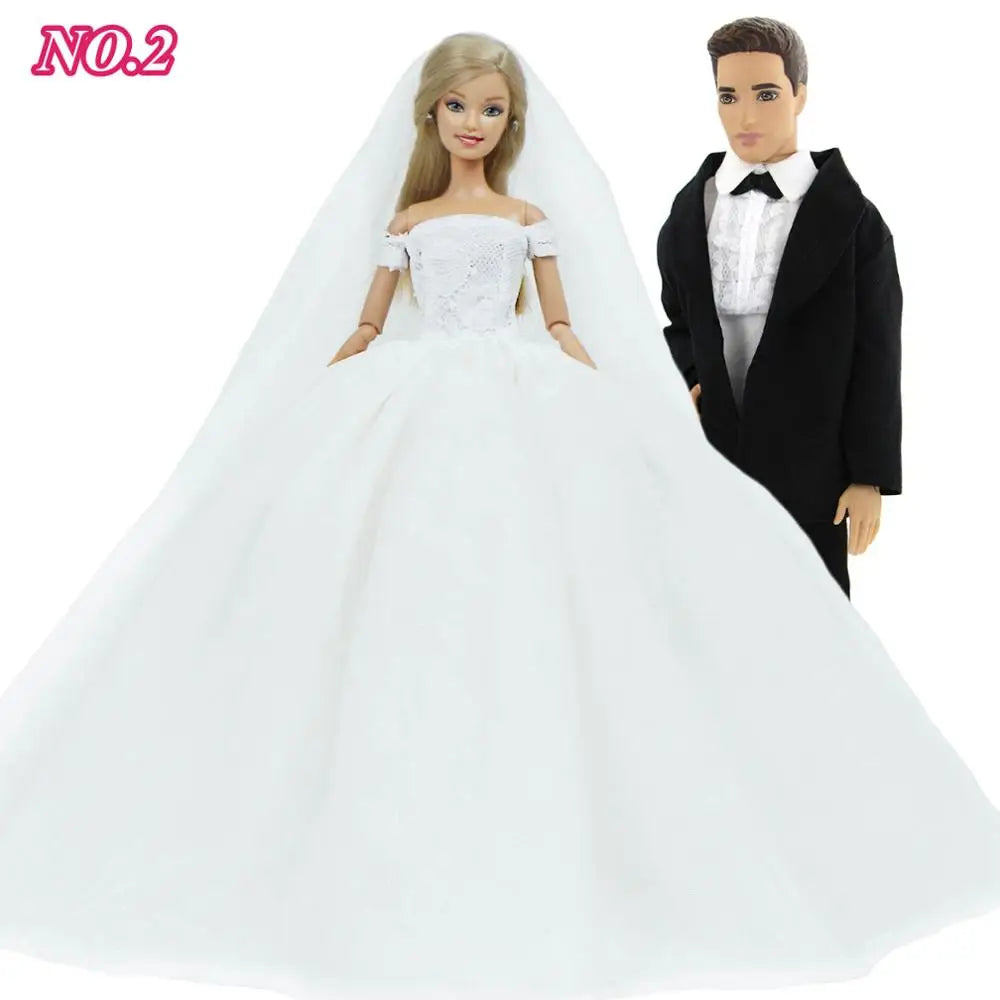 Doll Wedding Dress and Suit Gift Set for 11.5-Inch Fashion Dolls