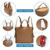 PU Leather Diaper Backpack with Changing Pad and Stroller Straps