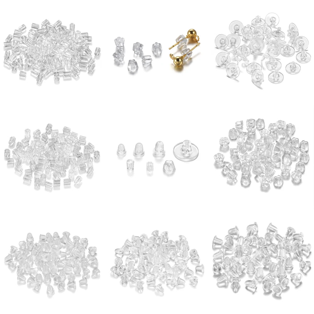 Soft Silicone Earring Backs for Stud Earrings – Clear Rubber Stoppers for Jewelry Making