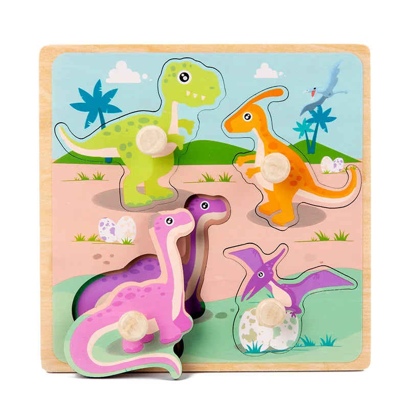 Wooden Animal Puzzle Board for Toddlers