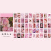 A collection of 50 aesthetic landscape stickers featuring various nature and art designs in shades of pink and floral tones.
