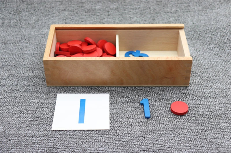 Wooden Number Counting Game with Montessori Cards