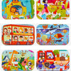Wooden Jigsaw Puzzle Set for Kids - 60 Pieces of Cartoon Vehicles & Animals