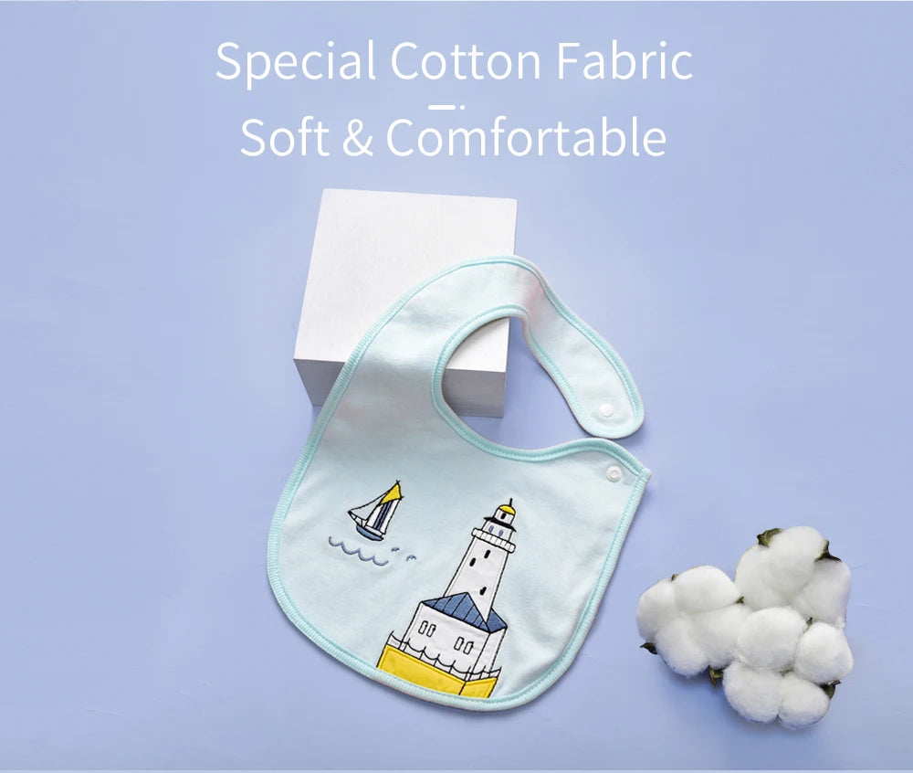 Soft Cotton Baby Bibs (3-Pack) with Cartoon Prints
