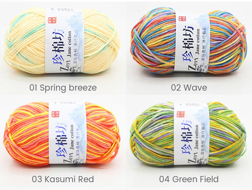 Soft Milk Cotton Yarn for Knitting and Crochet – 50g per Ball