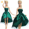 Fashion Doll Outfit Set – Wave Point Dress & Denim Grid Skirt for 11.5–12 Inch Dolls