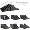 Black B series single size finger skateboard park set with ramps and board components