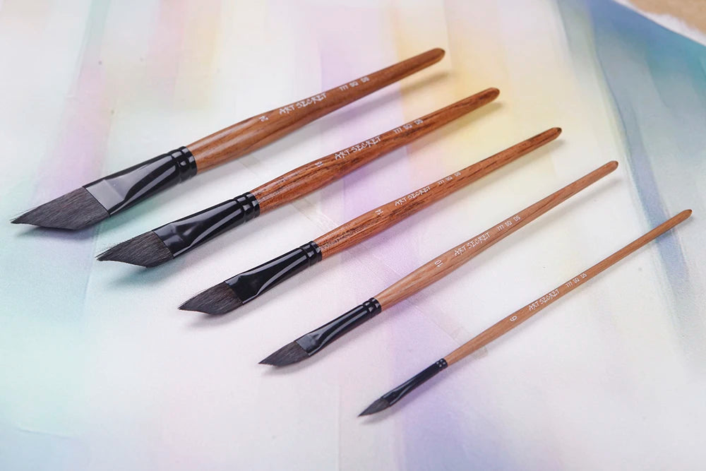 Professional Squirrel Hair Watercolor Liner Brushes with Oak Wood Handles
