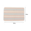 A rectangular felt mat with horizontal red and blue lines, measuring 60cm by 40cm.