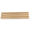 A wooden domino rack set of four premium tile holders for games.