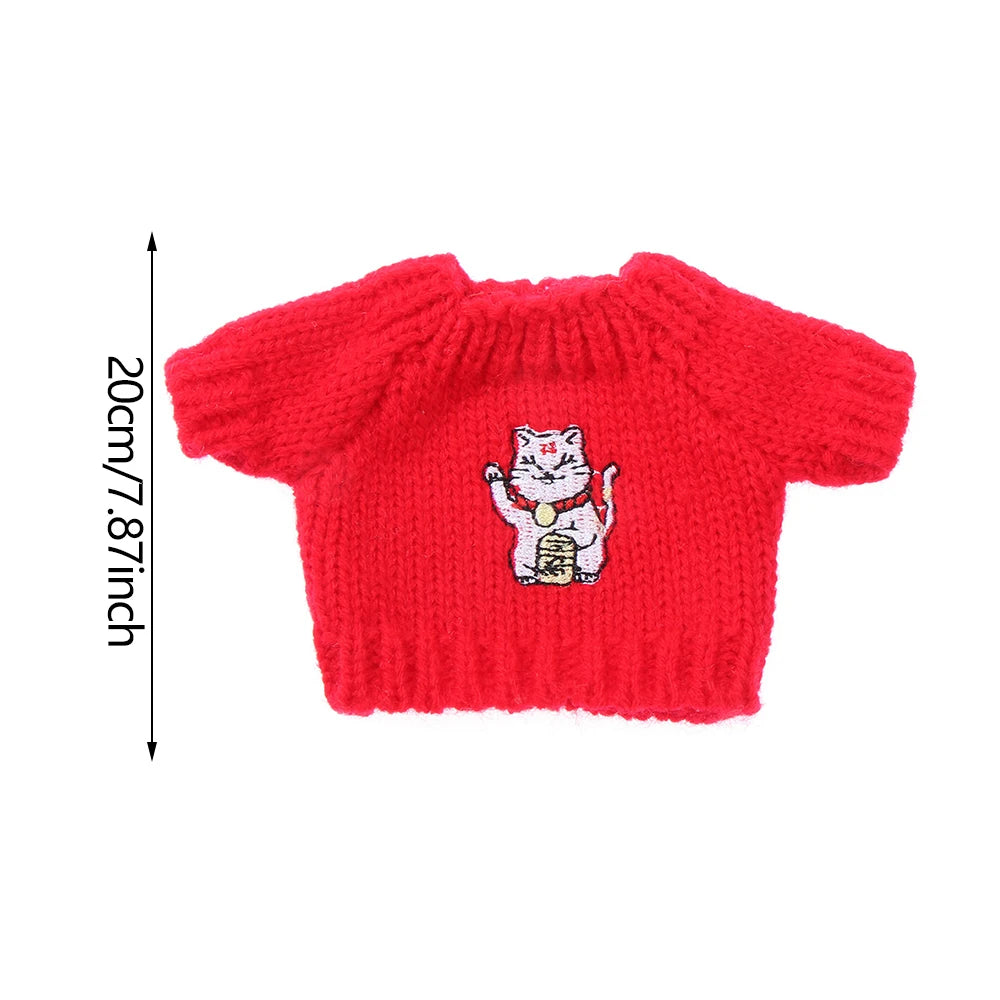 Fashionable Sweater and Vest Set for 20cm Plush Dolls