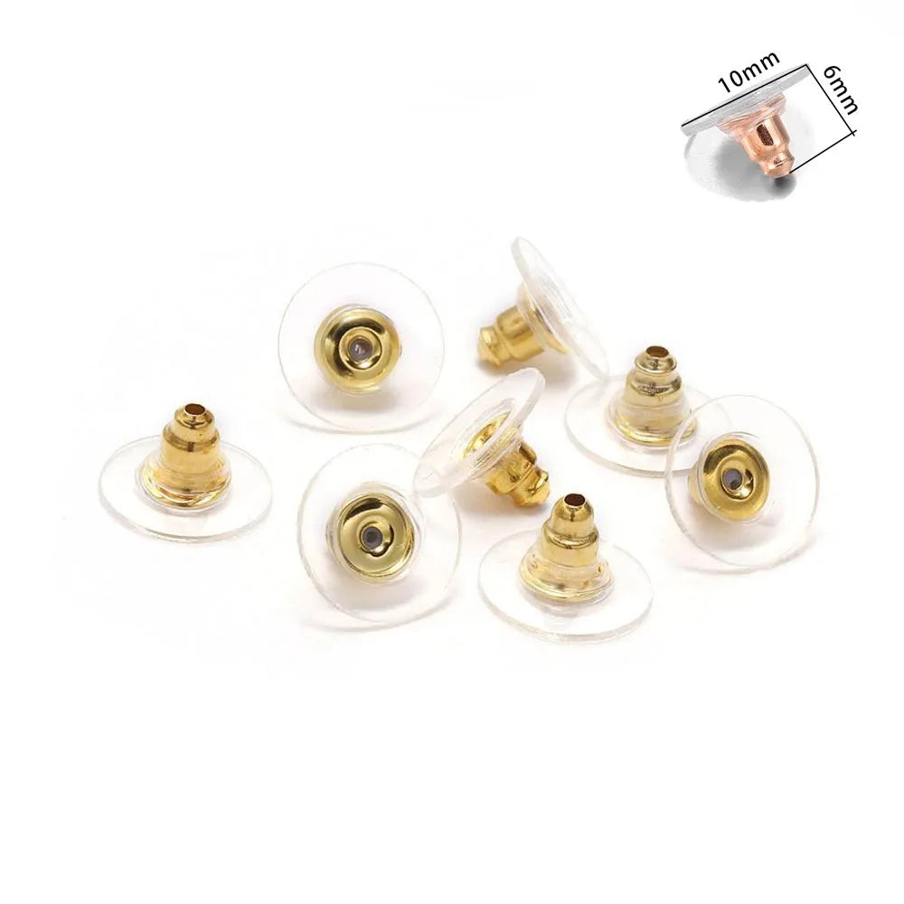 Soft Silicone Earring Backs for Stud Earrings – Clear Rubber Stoppers for Jewelry Making