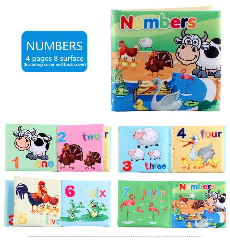 Soft Cloth Baby Books Set for Early Learning – Fruits, Animals, Numbers & More