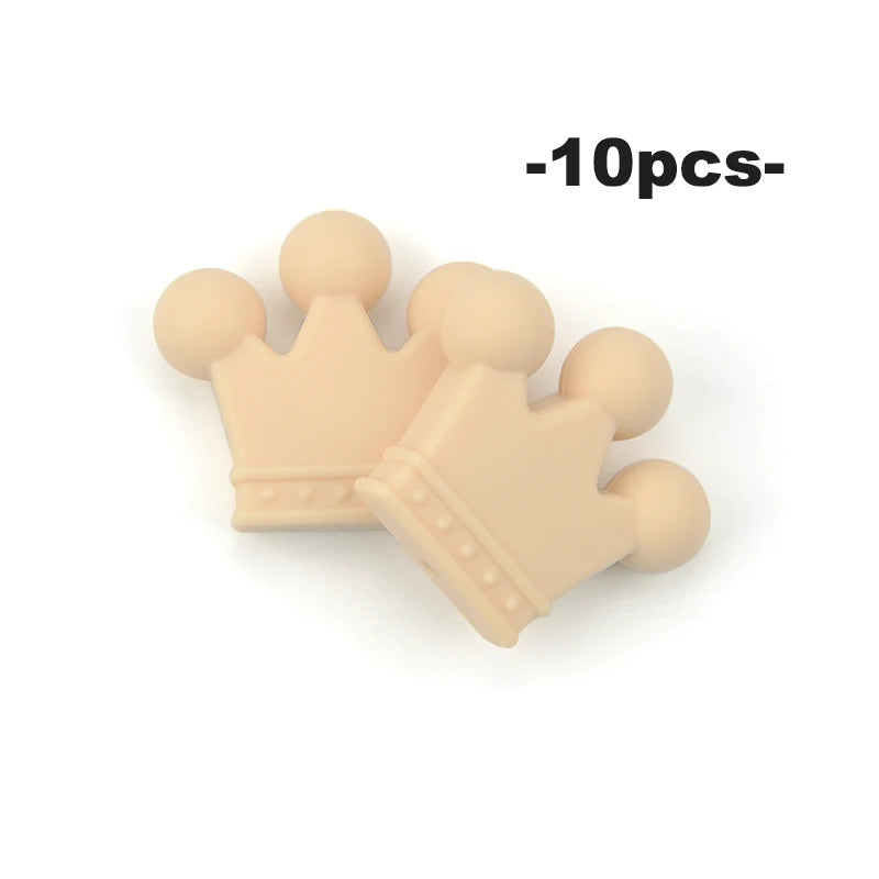 Crown Shaped Silicone Beads for DIY Jewelry & Teethers