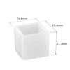White geometric resin casting mold with dimensions 25.8mm by 23.3mm
