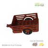 A brown plastic city traffic building block set featuring vehicles and a trailer.