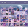 A collection of 50 aesthetic landscape stickers featuring nature and art designs for scrapbooking.