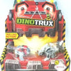 A DinoTrux dinosaur truck toy car with removable dinosaur figures displayed in its packaging.