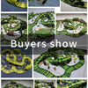 A display of a Dinosaur LED Flexi-Track Racing Car Set featuring various green and yellow track layouts and vehicles.