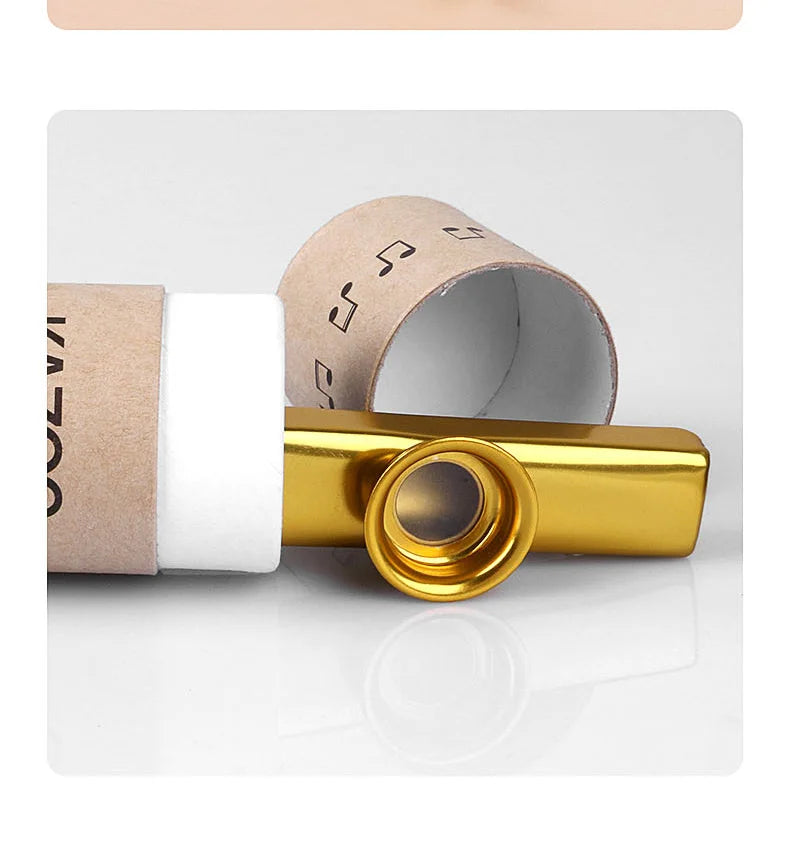 Gold-Plated Metal Kazoo with 5 Replacement Films