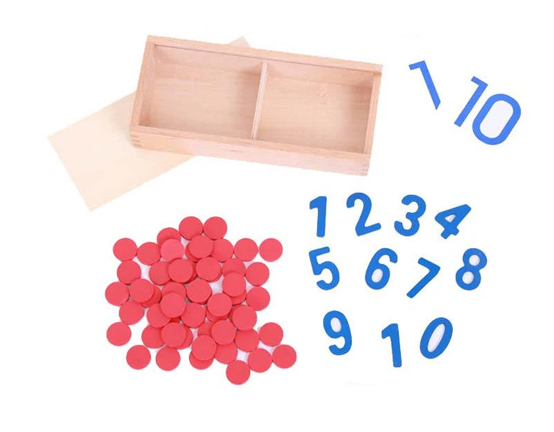 Wooden Number Counting Game with Montessori Cards