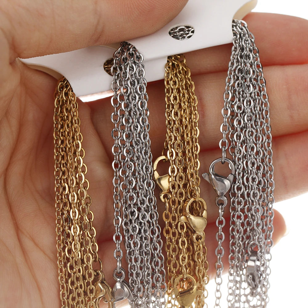 Stainless Steel Cuban Link Chain Necklace - 50cm