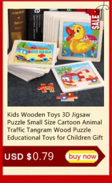 Wooden 3D Cartoon Animal Jigsaw Puzzle for Kids