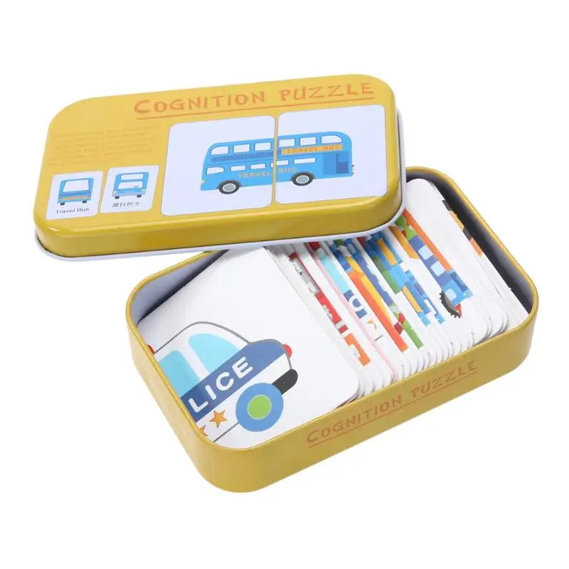 Toddler Card Matching Puzzle Game – Fun Learning Cards in a Travel-Friendly Tin