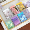 A collection of aesthetic landscape stickers and art designs in various colors and styles for scrapbooking and journaling