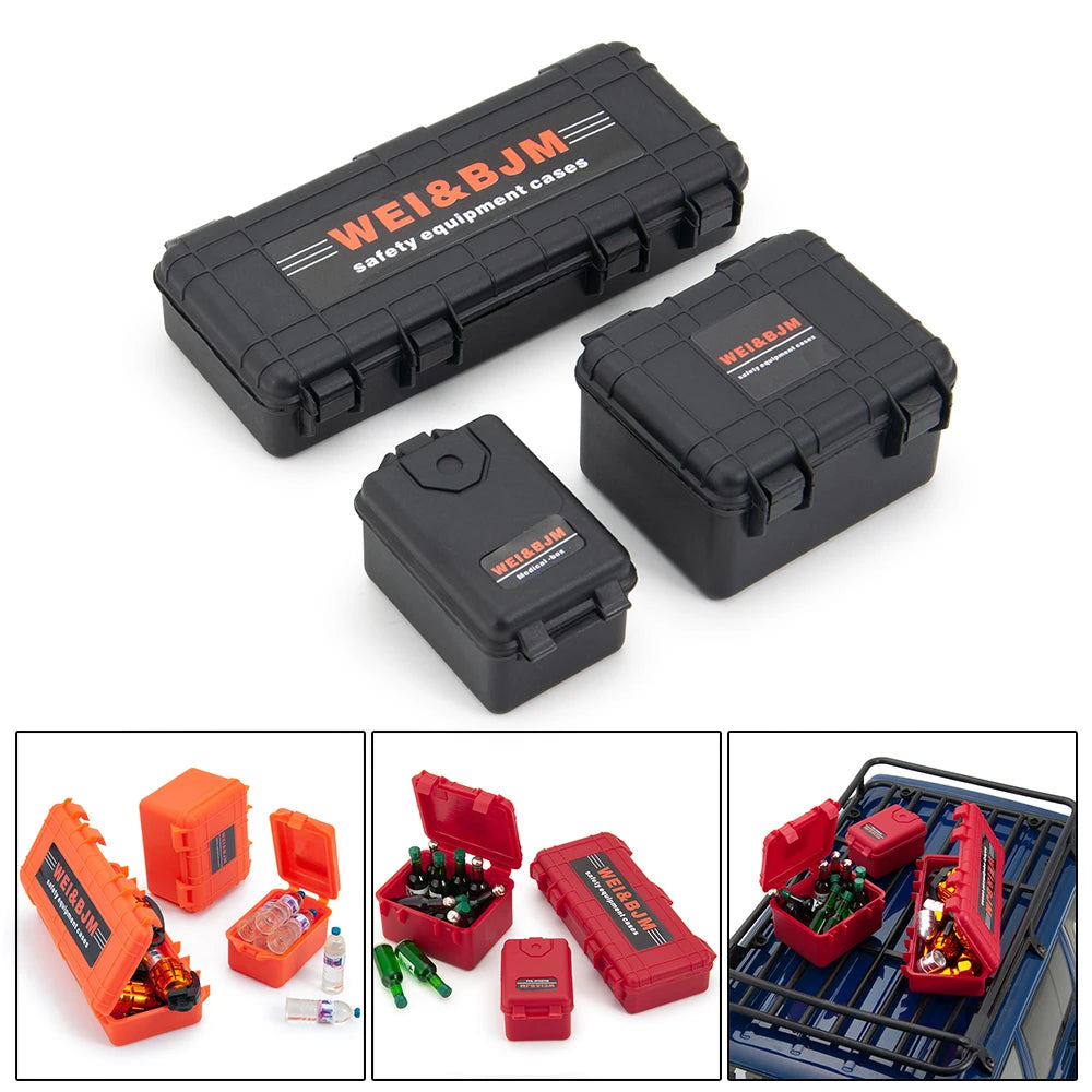 1/10 Scale RC Crawler Accessories - Shovel, Fire Extinguisher & Oil Drum Set