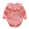 Baby Girls Lace-Trim Cotton Romper with Floral Details