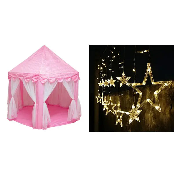 Kids' Princess Castle Play Tent – Foldable Indoor Tipi for Imaginative Play