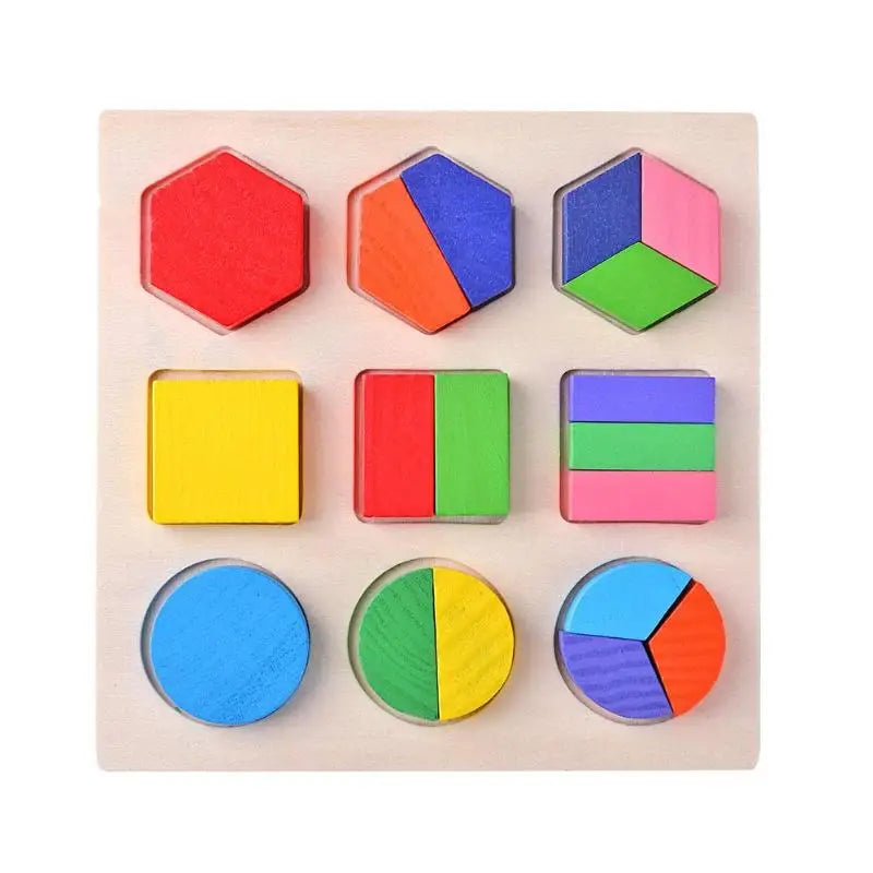 Wooden Geometric Shape Sorting Puzzle for Toddlers