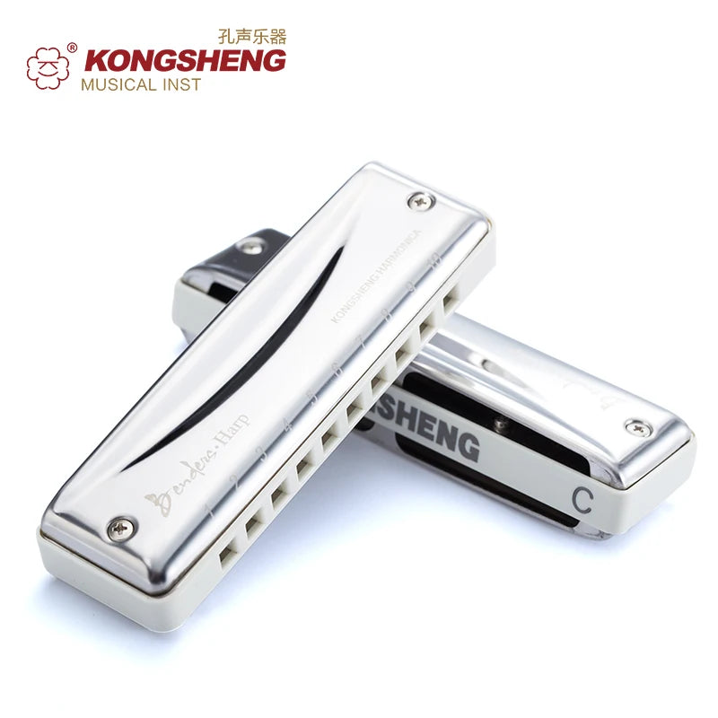 10-Hole Diatonic Harmonica with Stainless Steel Cover