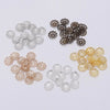 Assortment of gold and silver plated flower petal bead caps for jewelry making