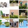 Whimsical Miniature Garden Bridge, Windmill & Castle Decor Set