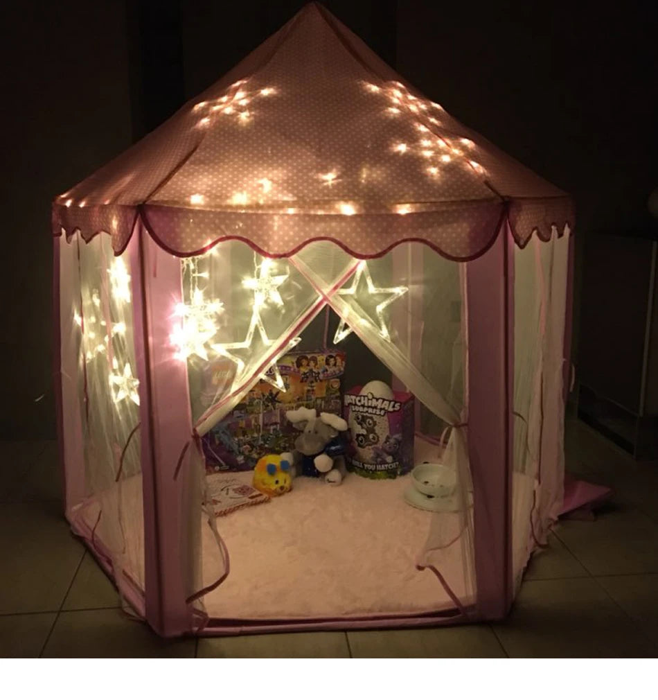 Kids' Princess Castle Play Tent – Foldable Indoor Tipi for Imaginative Play