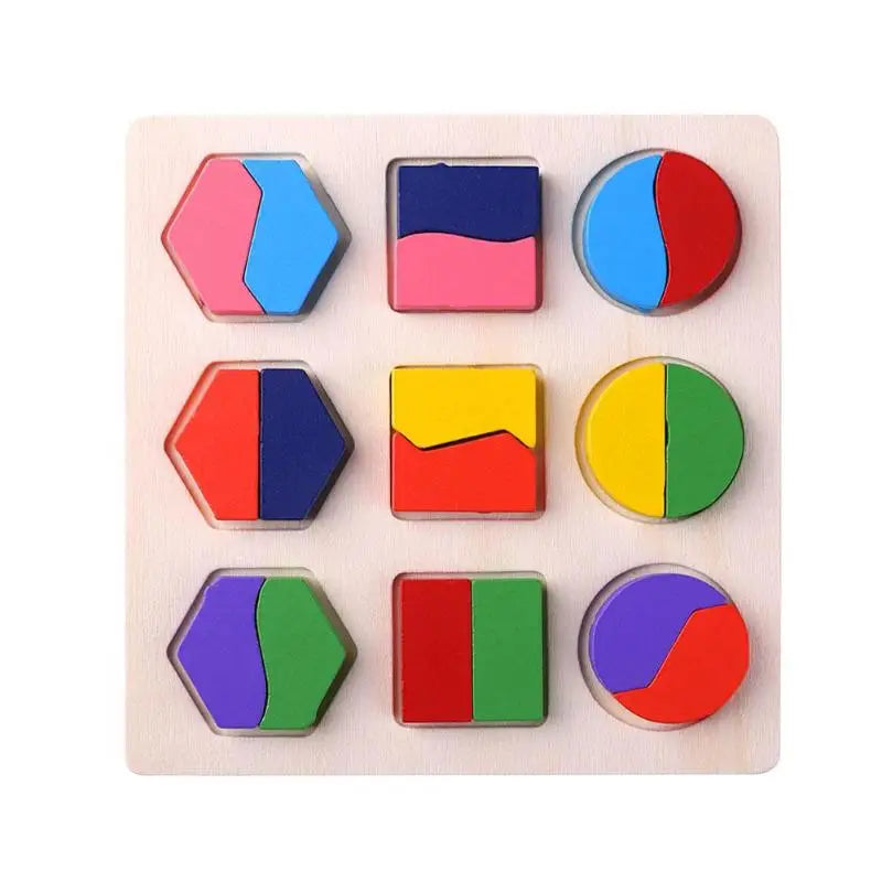 Wooden Geometric Shape Sorting Puzzle for Toddlers