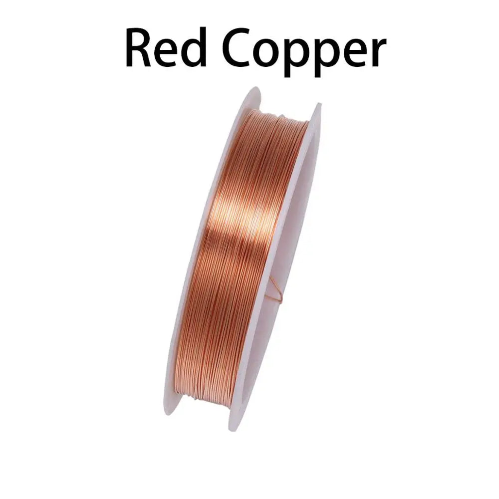 Spool of red copper beading wire used for jewelry making