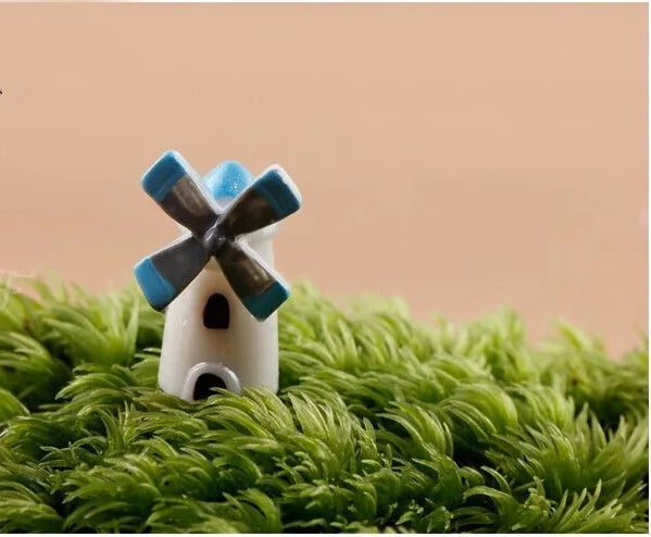 Whimsical Miniature Garden Bridge, Windmill & Castle Decor Set