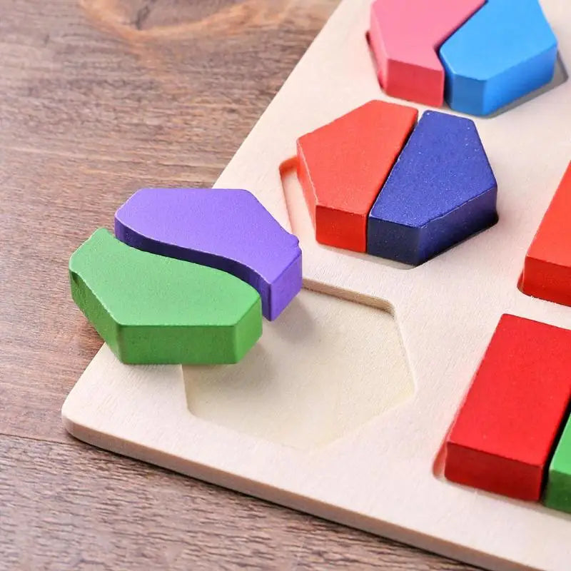 Wooden Geometric Shape Sorting Puzzle for Toddlers